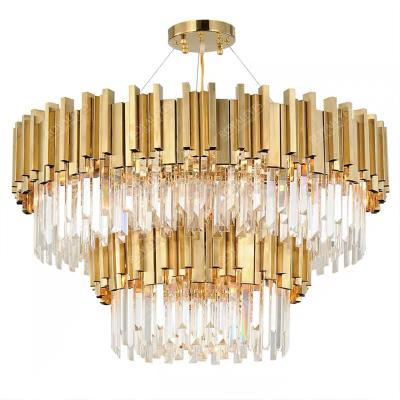 China Vintage Gold Glass Ceiling Chandelier Decoration Crystal Modern Lamp Pendant Light Luxury For Living Dining Room Hotel Energy Saving for sale