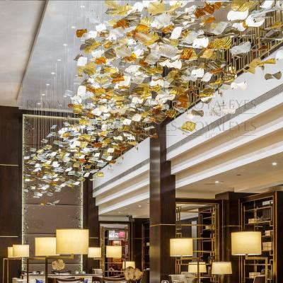 China Classic Custom Colorful Art Hand Blown Glass Ceiling Decoration Chandelier Snowflake Pendant Light Chandelier For Hotel Villa Sales Service for sale