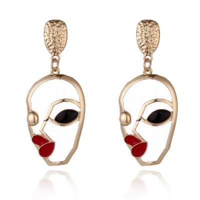 China Western Big Vintage Fashion Statement Hand Face Hand Statement Stud Earrings Funny Jewelry For Women 2021 Girls Wholesale for sale