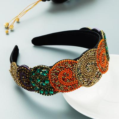 China Fashion European Hot Selling Colorful Headband Diamond Luxury Hair Band Allmatch Crystal Hair Accessories for sale