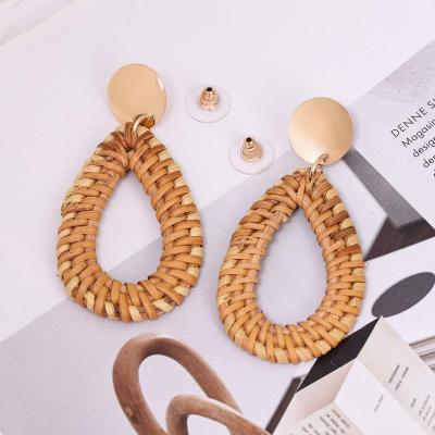 China European BOHEMIA How Selling Wooden Earrings Water Drop Earrings Geometric Handmade Jewelry for sale