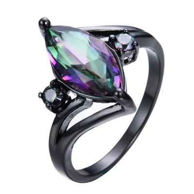 China Fashion New Arrival Ring Zircon Fashion Retro Single RTS Wholesale Hot Selling Colorful Rings for sale