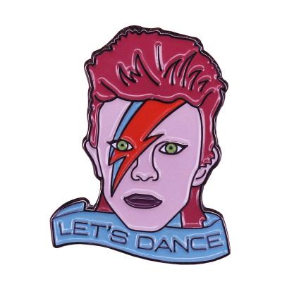 China BRITISH ALLOY Fashion Rock Music Singer David Bowie Badge Figure Art Enamel Pins Brooch For Fans for sale