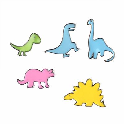 China Fashion Cute Enamel Pins Brooches Mini Cute Cartoon Dinosaur Animal Lapel Pin Badge Brooch For Kids Gift for sale