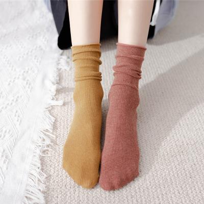 China Viable Color RTS Wholesale Warm Pure Cotton Stockings 100% Allmatch Sale Knee High Socks for sale