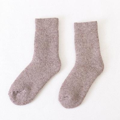 China Viable Hot Sale Winter Thickening Warm Woolen Socks Pure Color Allmatch In Running Socks for sale