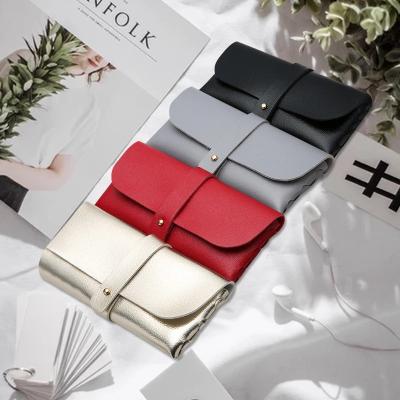 China Glasses Packing Custom Fashion Sunglasses Box Bag Portable PU Glass Case Women Leather Soft Glass Case for sale