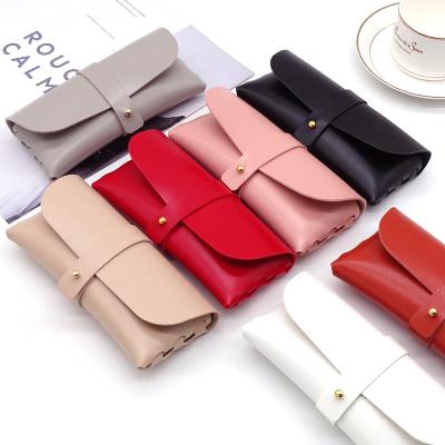 China Eyewear Packaging New Fashion Colorful Soft Glasses Case PU Leather Sunglasses Pouch Bag Box for sale