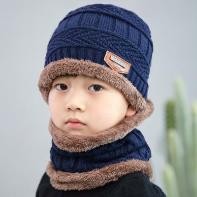 China Yiwu Autumn Winter Thickening Warm Cold-proof Hat Knit Wool Warm Beanie Hats Korean Hot Selling With Scarf RTS for sale