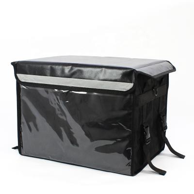 China Waterproof Customized Logo Black Insulation Pizza Delivery Shoulder Lunch Bag With Pouch And Scooter for sale