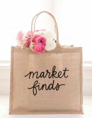 China Handmade Shopping Bags Jute Tote Cotton Handled Bags For Flower Gift Box for sale