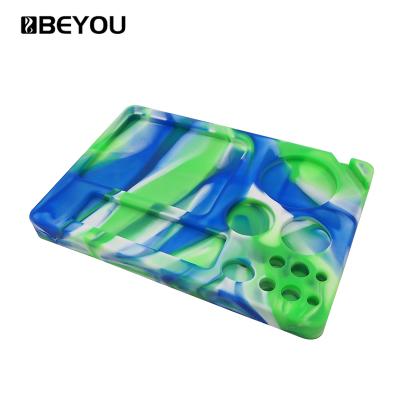 China Beyou Classic Silicone Food Grade Multifunctional Smoking Rolling Tray Weed for sale