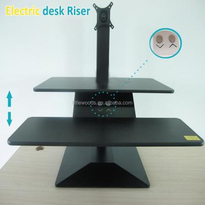 China (Height) Motorized Monitor Adjustable Electric Double Stand Height Adjustable Standing Desk Converter for sale