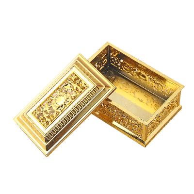 China Gold Color Small PP Plastic Box Treasure Box With Flip Lid Storage Boxes Organizer G1 for sale