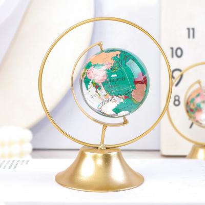 China Creative Interior Ministry Wine Europe Living Room Decoration Luxury Crystal Ball Globe Desk Light Cabinet for sale