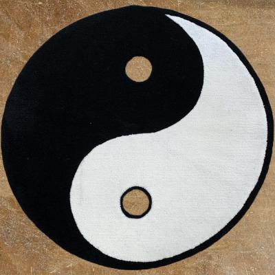 China Chinese Famous Trade Piece Anti-Slip Yin Yang Rug Living Room Bed Around Mat Die Cut Tai Chi Blanket for sale