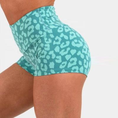 China Wholesale leopard print anti-wrinkle booty shorts oem women shorts running sexy high waist workout gym shorts women for sale