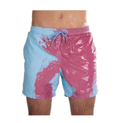 China Wholesale Custom Magic Color Polyester Quick Dry Changing Board Shorts Swim Trunks Men Anti-Wrinkle for sale