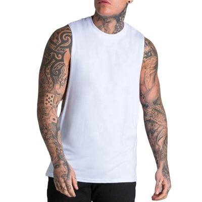 China Custom High Quality Spandex Cotton Gym Deep Cut Muscle Men's Breathable Workout Tank Tops for sale