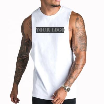 China 2022 Breathable Gym Wear Custom Bodybuilding Shirt Male Vest Logo Sleeveless Tank Top for sale