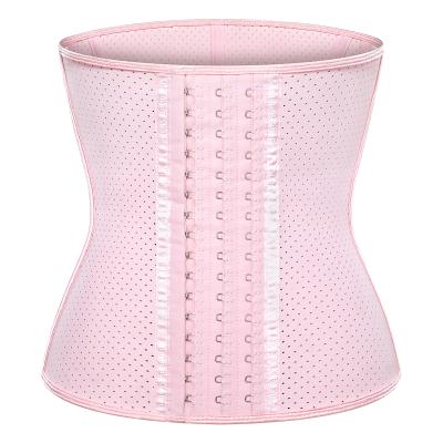 China Customized Antibacterial Pink LOGO Private Lable Steel Boned Waist Trainer for sale