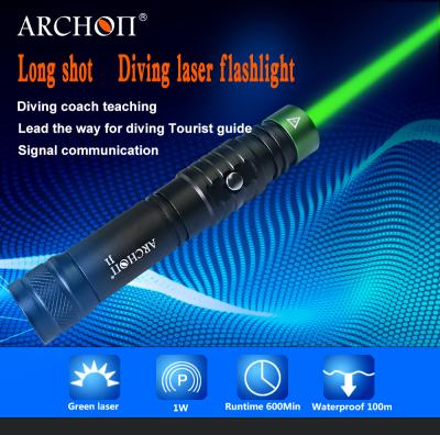 China J1 Camping Diving Flashlight With Green Laser LED High Power Led Switch 18650 Rechargeable Battery And Two Easy Switch for sale