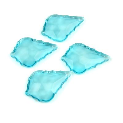 China Diy decoration pendants for free shipping 63mm home/wedding decoration maple leaf baroque blue green crystal crystal curtain diy decoration pendants for home party for sale