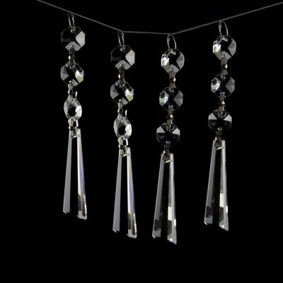 China Wholesale Clear Minimalist 14mm Leg Shape Lamp Parts Crystal Glass Bead Garland Pendants 63mm Home Crystal Chandelier Decoration Exquisite for sale