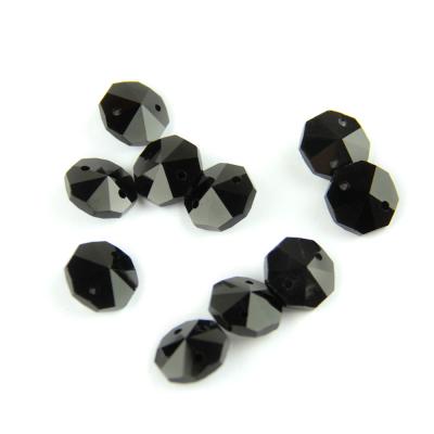 China Glass Trimming Beads For Home/Lamp/Curtain/Wedding Lighting DIY Decor Machine Cut Black Glass 14mm Nice Crystal Faceted Trimming Beads For Chandelier Decoration for sale