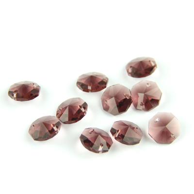 China Octagon Crystal Beads For Home/Wedding Beautiful 14mm Pieces Crystal Beads Lamp Glass Octagon Chandelier Amethyst Prisms Decoration For Pendant Decoration for sale