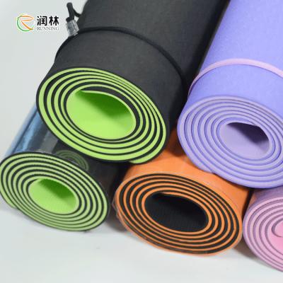 China 173*61cm TPE Yoga Mat crack resistance With Alignment Lines for sale