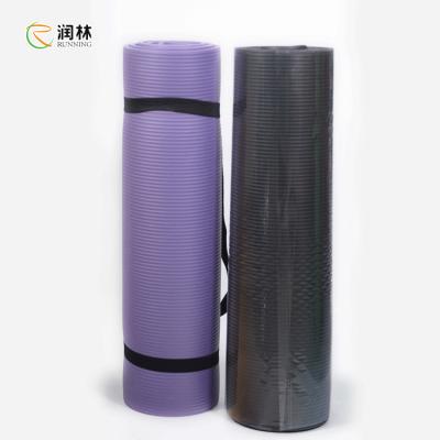 China 10mm Exercise Mat With Carry Strap single layer 1 color for sale