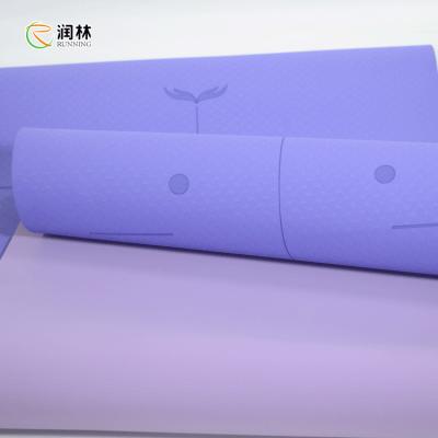 China Floor Exercises 8mm Xl Yoga Mat TPE Material With Strap for sale