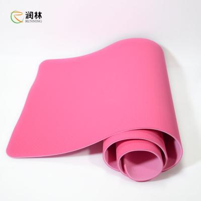 China TPE Material Fitness Yoga Mat 6mm Slip Resistant with High Density for sale