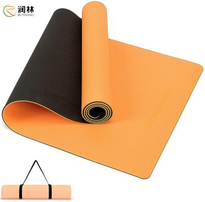 China Pilates Natural TPE Gym Mat Anti Slip Foldable With Strap for sale