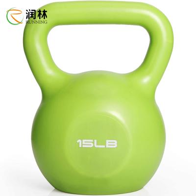 China Home Gym Anti Slip Handle PE Strength Training Kettlebell Green 5LBS 20 LBS for sale