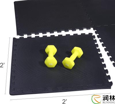 China Non Slip Black Puzzle Exercise Mat With 1/2