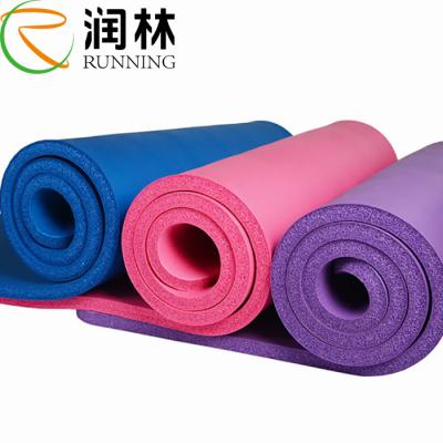 China High Elastic NBR Thick Anti Slip Yoga Mat Light Weight 10mm Large For Women for sale