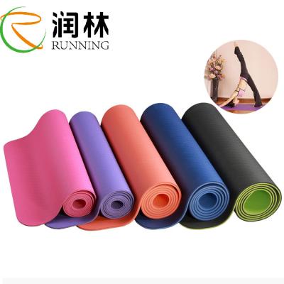 China Private Label TPE Rubber Gym Yoga Mat Anti Tear Non Slip 6Mm for sale