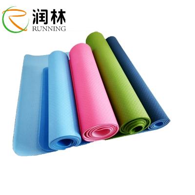 China Foam Custom Thick EVA Yoga Mat 4mm 6mm Pure Colors Double Layer Yoga Mat for sale