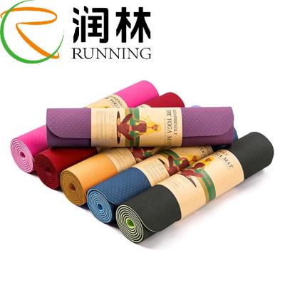 China Fitness Pilates Organic Tpe Yoga Mat Waterproof Non Slip Custom Logo for sale