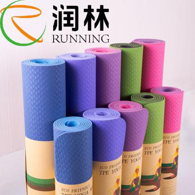 China Personalized Custom Tpe Pilates Yoga Mat Thick 6mm Foam Foldable With Logo for sale