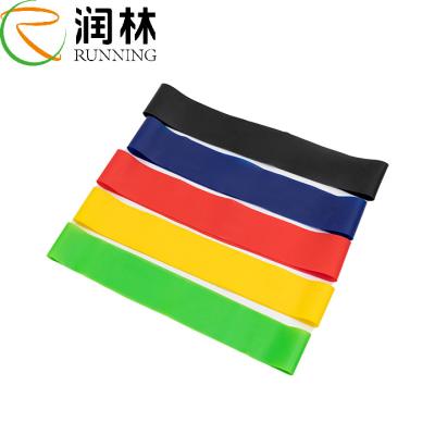 China Custom Printed Logo Yoga Stretch Band Latex Exercise Mini Loop Band for sale