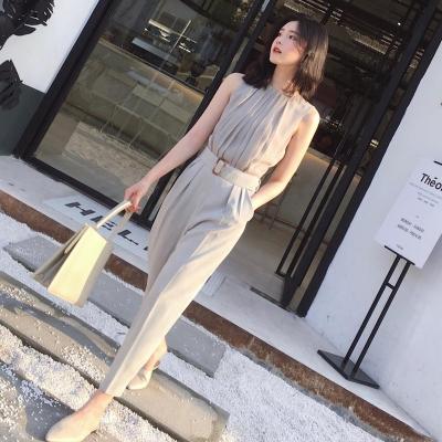 China New ASM ANNA Style Belt Summer Viable Spring Nine Points Sleeveless High Waist Thin Casual Overalls for sale