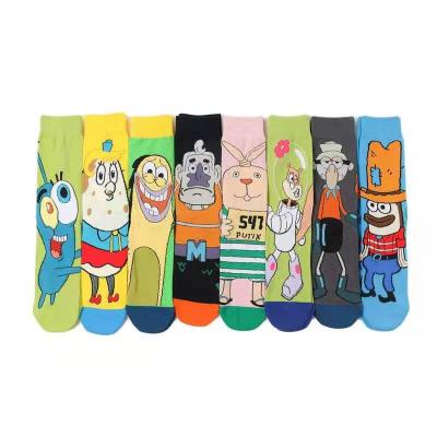 China A009 Cartoon Breathable Socks Skateboard Socks Personality Socks For Men And Women for sale