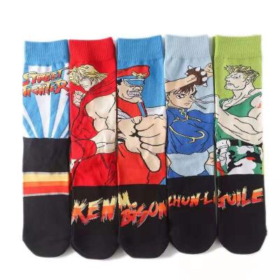 China Novelty A014 Crew Man Breathable Fashionable Cotton Woman Comic Happy Sock Calcetines for sale