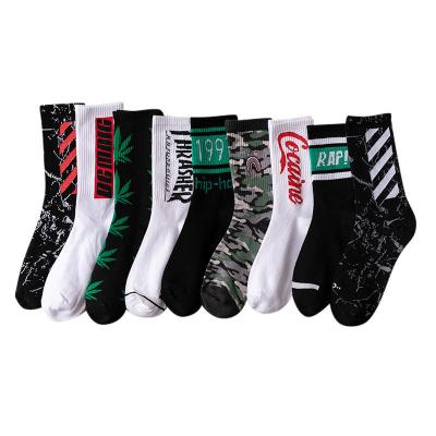 China S007 Men's breathable trend in stockings sports basketball personality fashion brand cotton socks for sale