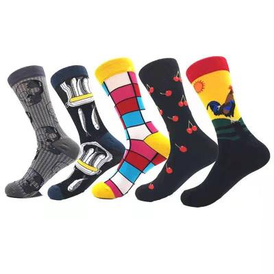 China F015 Personality Fruit Cherry Cock Boom Animal Socks Hippie Cotton Tube Socks Male Geometric Cartoon Style QUICK DRY for sale