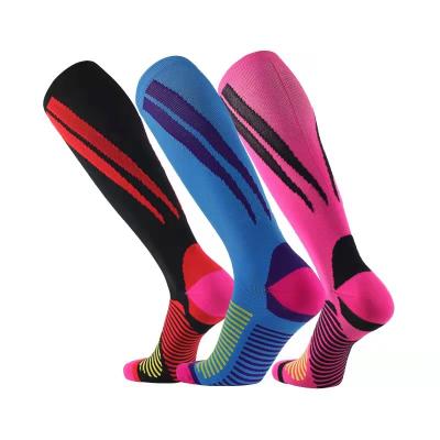 China Color B002 109 Color Professional Sports Fitness Running Jump Rope Marathon Calf Calf High Compression Socks Women's Breathable Socks for sale