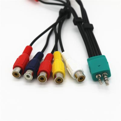 China Car OEM 3.5mm+2.5mm Male to 5RCA Female Jack Audio Video AV Component Adapter Cable for Samsun LED LCD TV 18cm for sale